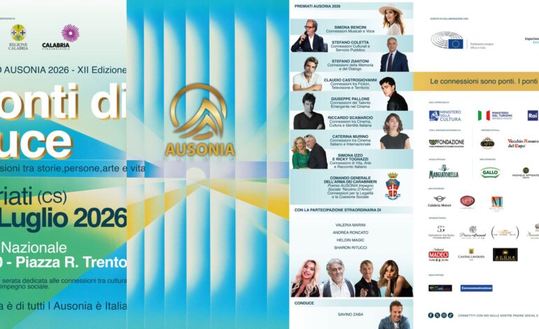 Eccellenze italiane e cinema al Premio Ausonia 2026